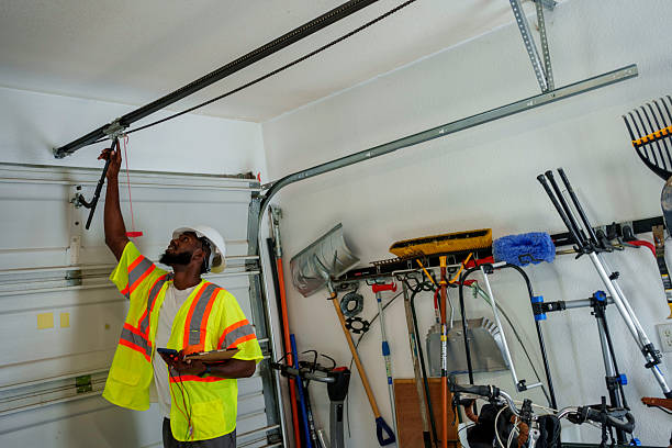 Professional Garage Door Panel Replacement technician working in Gun Barrel City, TX